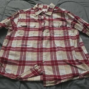 Goodfellow & Co Red and Cream Plaid Button-Down Shirt